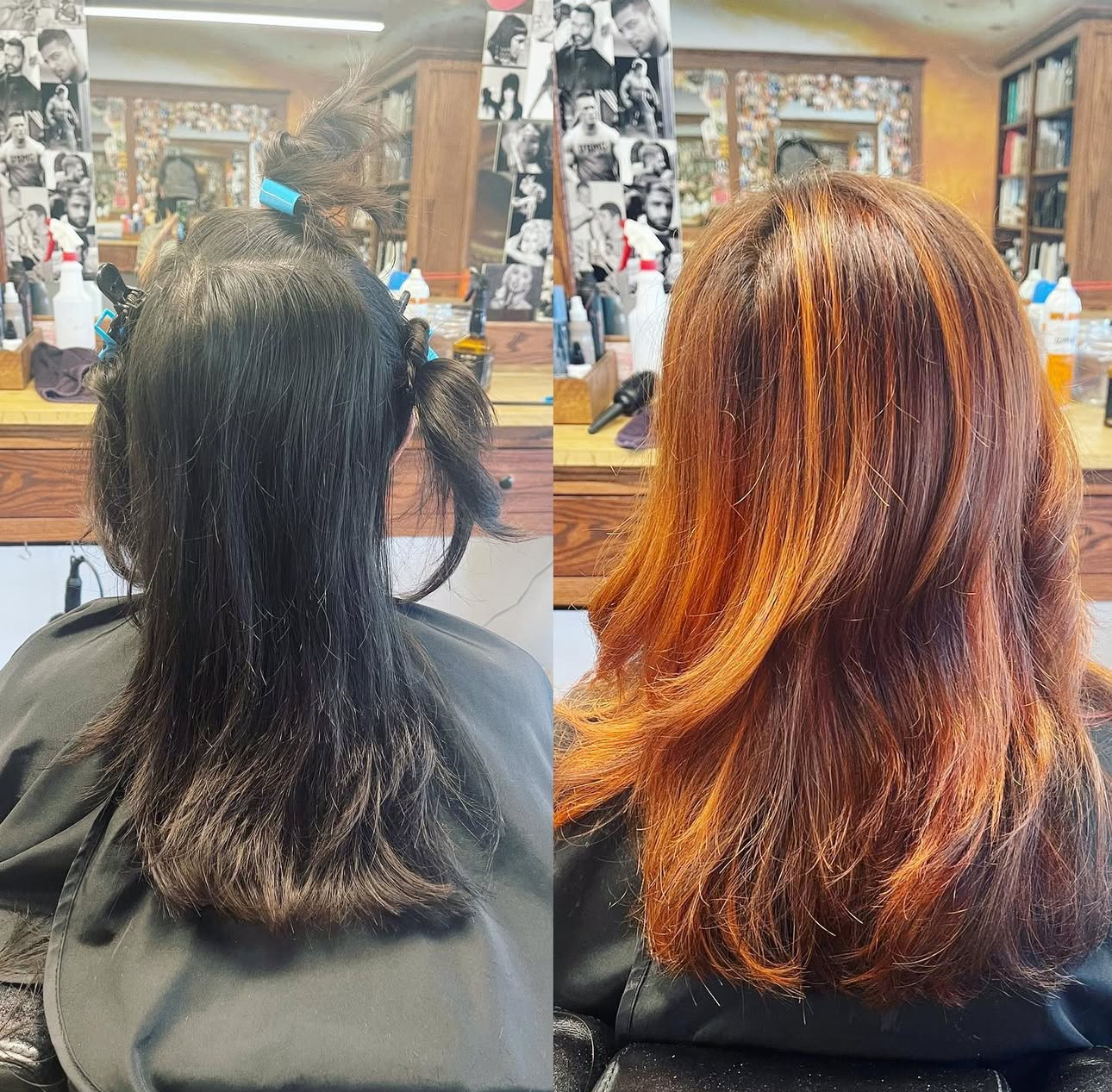 Before and after color transformation to copper
