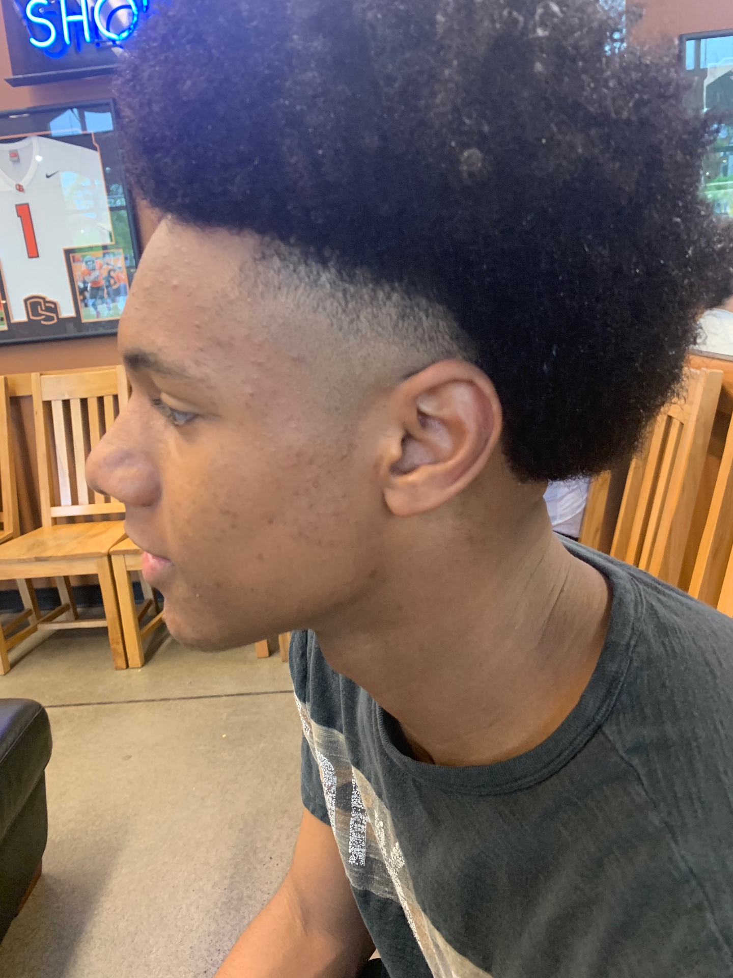 Natural afro with tapered sides